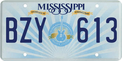 MS license plate BZY613