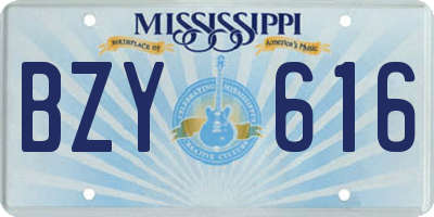MS license plate BZY616