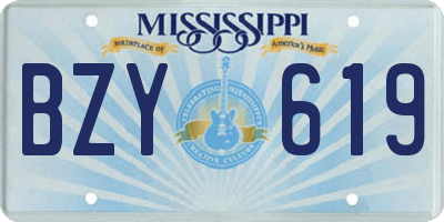 MS license plate BZY619