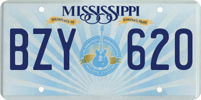 MS license plate BZY620