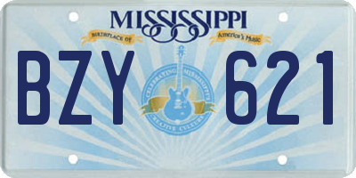 MS license plate BZY621