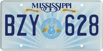 MS license plate BZY628