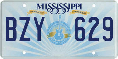 MS license plate BZY629