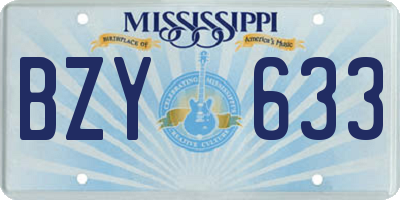 MS license plate BZY633