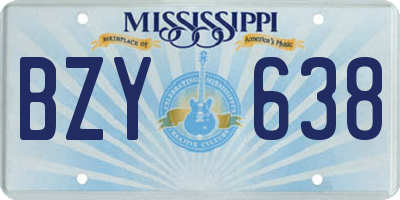 MS license plate BZY638