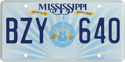 MS license plate BZY640