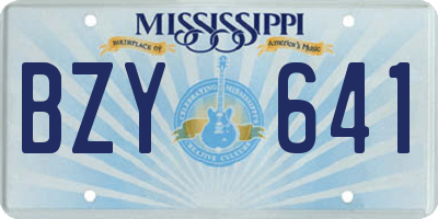 MS license plate BZY641