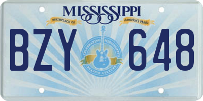 MS license plate BZY648