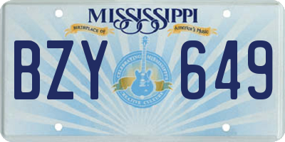MS license plate BZY649
