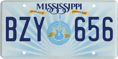 MS license plate BZY656