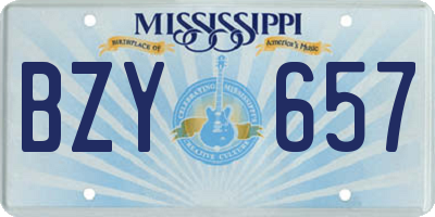 MS license plate BZY657