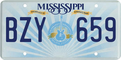MS license plate BZY659