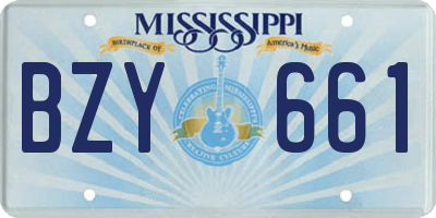 MS license plate BZY661