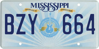 MS license plate BZY664