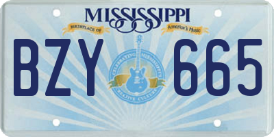 MS license plate BZY665