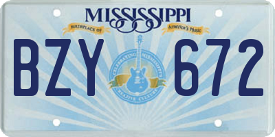 MS license plate BZY672