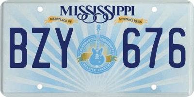 MS license plate BZY676