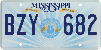 MS license plate BZY682