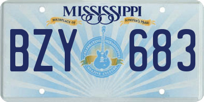 MS license plate BZY683
