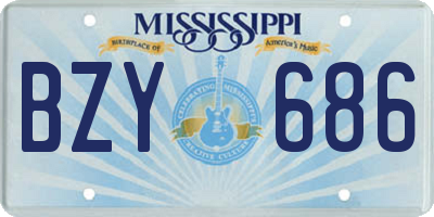 MS license plate BZY686