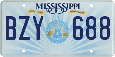 MS license plate BZY688