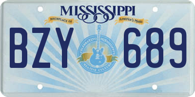 MS license plate BZY689