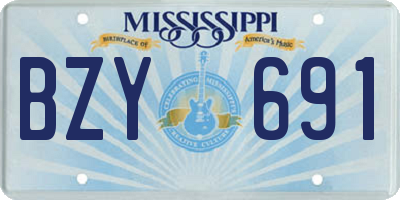 MS license plate BZY691