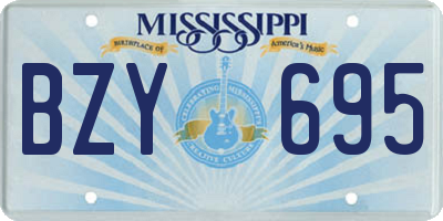 MS license plate BZY695