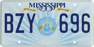 MS license plate BZY696
