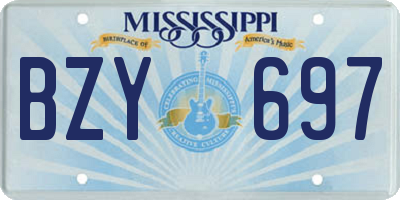 MS license plate BZY697
