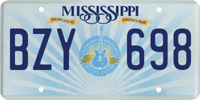 MS license plate BZY698