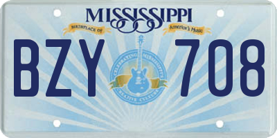 MS license plate BZY708
