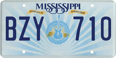 MS license plate BZY710