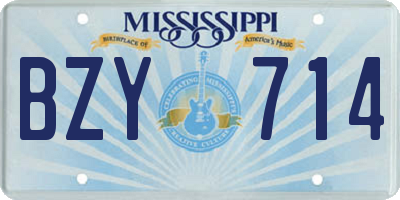 MS license plate BZY714