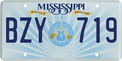 MS license plate BZY719