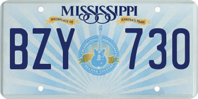 MS license plate BZY730