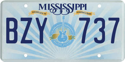 MS license plate BZY737