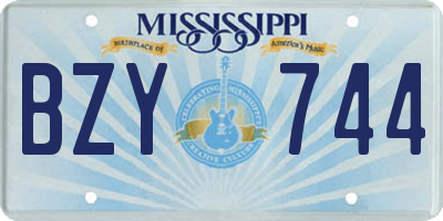 MS license plate BZY744