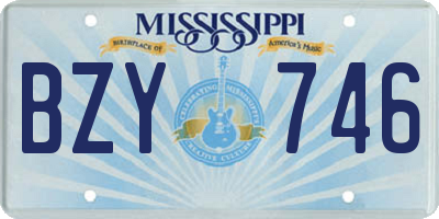 MS license plate BZY746