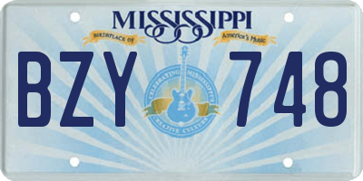 MS license plate BZY748