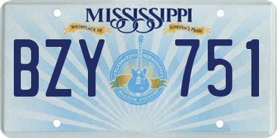 MS license plate BZY751
