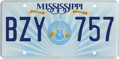 MS license plate BZY757