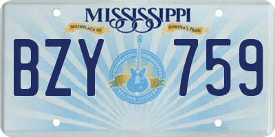MS license plate BZY759
