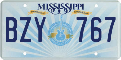 MS license plate BZY767