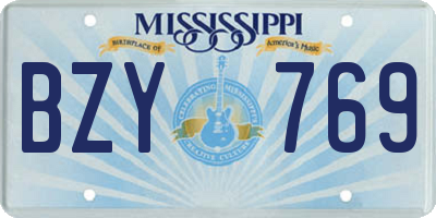 MS license plate BZY769