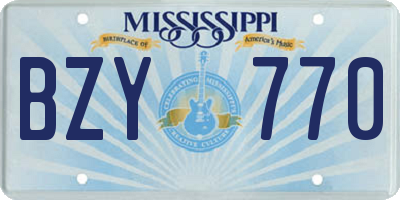 MS license plate BZY770