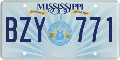 MS license plate BZY771