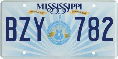 MS license plate BZY782
