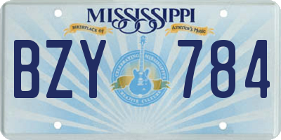 MS license plate BZY784