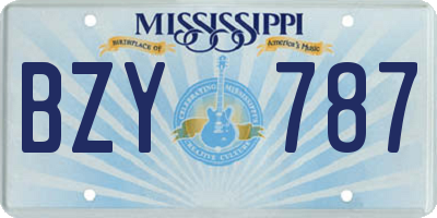 MS license plate BZY787